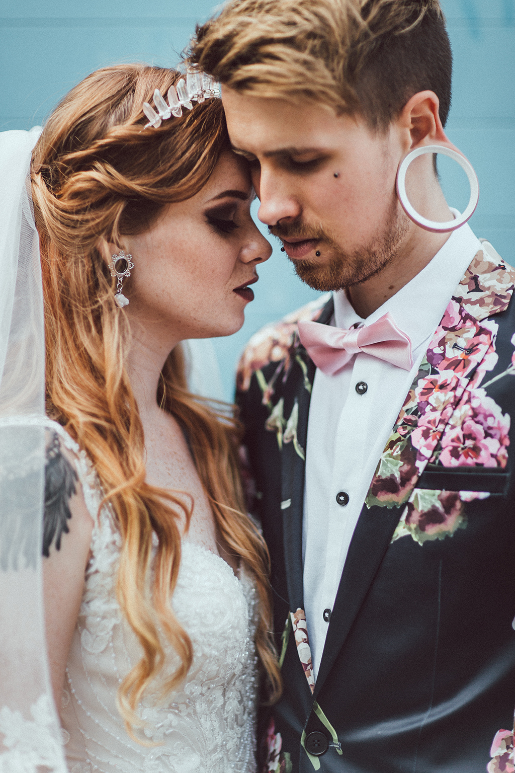 This beautiful couple are two models that decided to tie the knot getting inspired by village fetes, woodlands and all things vegan