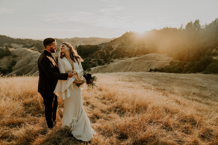 This gorgeous couple went for a lake reserve wedding but made it fashion