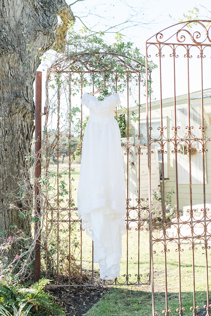 This dress was worn by the bride's mom in 1984 for her wedding, and the bride enjoyed rocking it