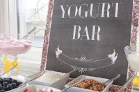 17 offer breakfast food, for example, make a yogurt bar with various fruits