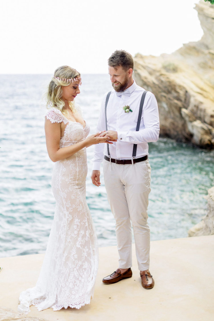 Blush Glam Wedding With Aegean Sea Views