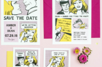 02 a wedding invitation suite done as comics strips is a very customized and personalized idea