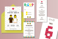 03 a whole colorful and fun wedding invitation suite for LEGO loving couples