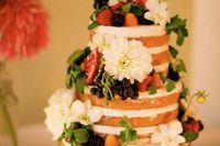 03 an organic vegan and gluten-free orange blossom wedding cake with lemon curd and vanilla bean cream plus fresh blooms