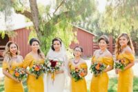 yellow bridesmaids dress are perfect for summer weddings