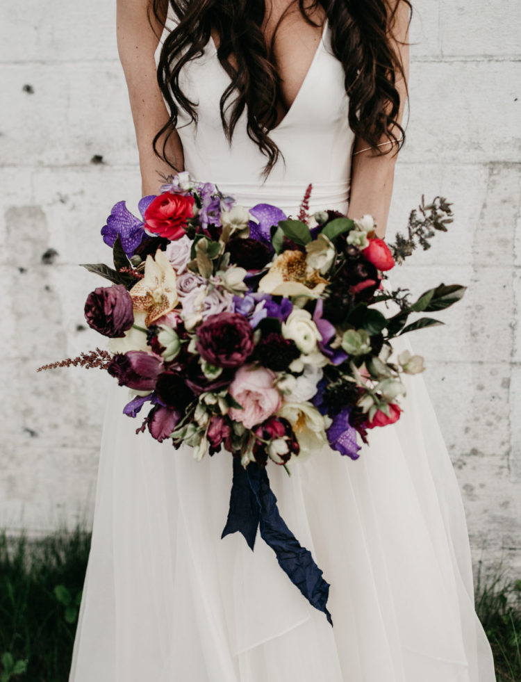 Her bouquet was super bold and colorful, with much texture