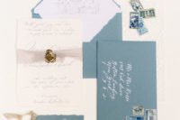 05 The wedding stationery suite was done in blues and dove greys with refiend detailing