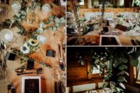 fresh eucalyptus as decor for a winter wedding