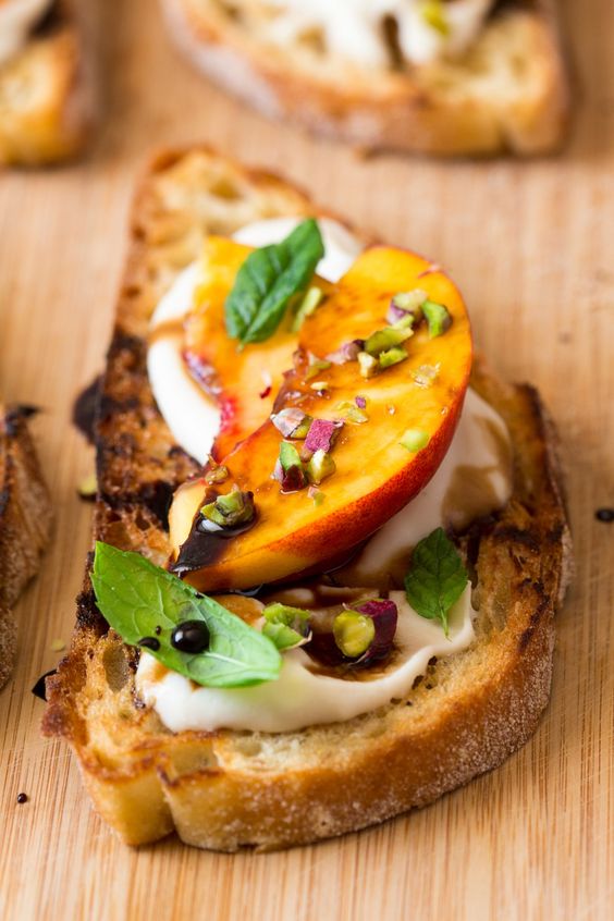 vegan crostini with smoky white bean spread and nectarine is a brilliant summer appetizer