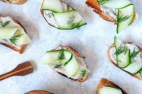08 creamy cucumber dill crostini are loaded with savory flavor and fresh herbs