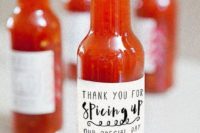 09 hot sauce that can be DIYed with proper labels is a great idea for any wedding, especially a rustic one