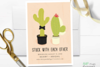 09 this wedding invitation suite with cacti is ideal for a desert or southwestern wedding
