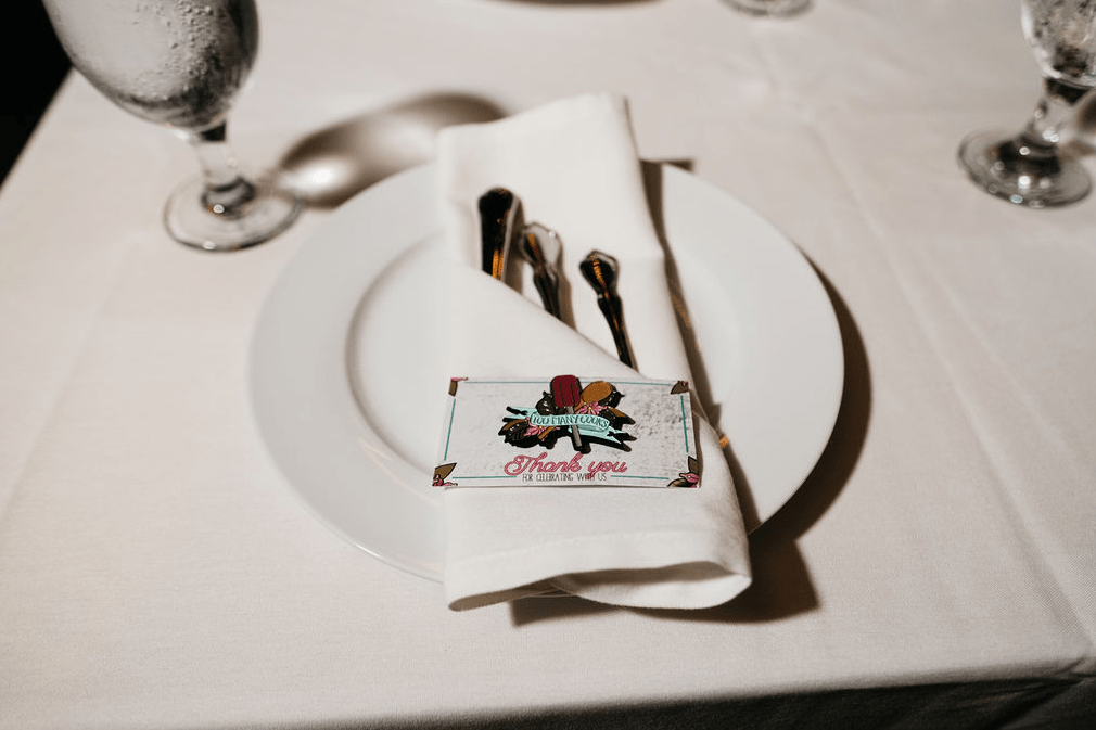 Enamel pins were DIYed by the couple as their wedding favors