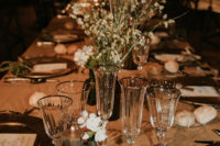 11 The blooms were simple and the tables were uncovered, which gave a rustic feel to the space