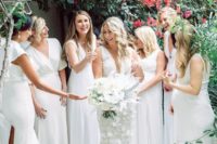 15 modern plain white bridesmaid dresses with various necklines and lengths for a bold look