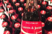 15 personalized Coke bottles with your names will refresh your guests on a hot summer day