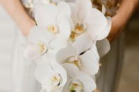all white orchid wedding bouquet