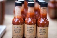 16 pack homemade hot sauce into little bottles with cool and fun labels you print yourself