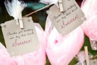 17 pink cotton candy with fun labels will make your wedding guest favors funnier and cuter