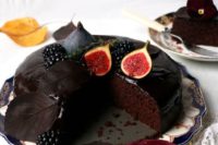21 a rich fall chocolate cake with figs on top is gluten-free and vegan