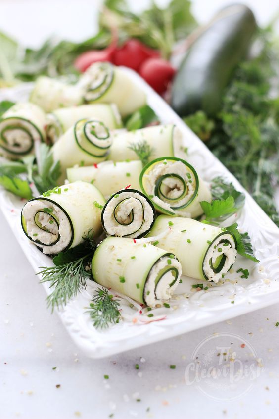 vegan garlic and herb zucchini roll ups are raw, grain free, gluten free and paleo appetizers