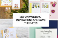 26 fun wedding invitations and save the dates cover