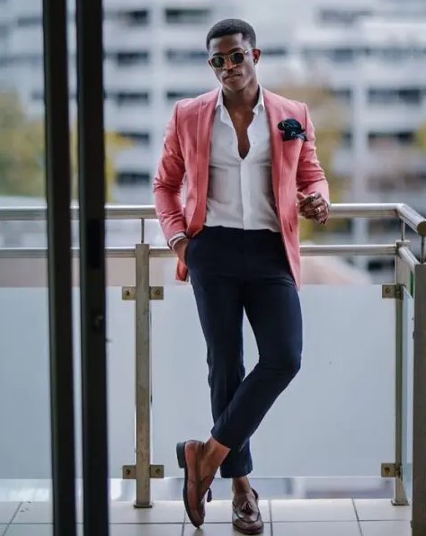 Pink Pants with Dress Shoes Outfits For Men (68 ideas & outfits)