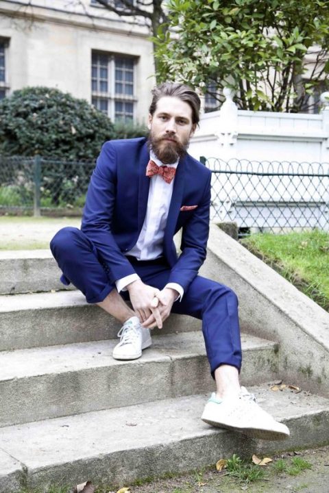 wedding suit with sneakers