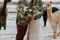 05 The groom was wearing a tweed blazer, a blush tie, burgundy pants, brown shoes