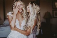 09 a sister bridesmaid and the bride having a moment before the wedding ceremony – you’ll burst into tears