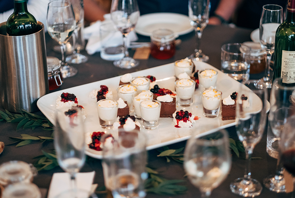 There were many desserts served, so the couple skipped the wedding cake