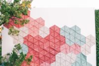 a really trendy-looking geometric backdrop in different colors