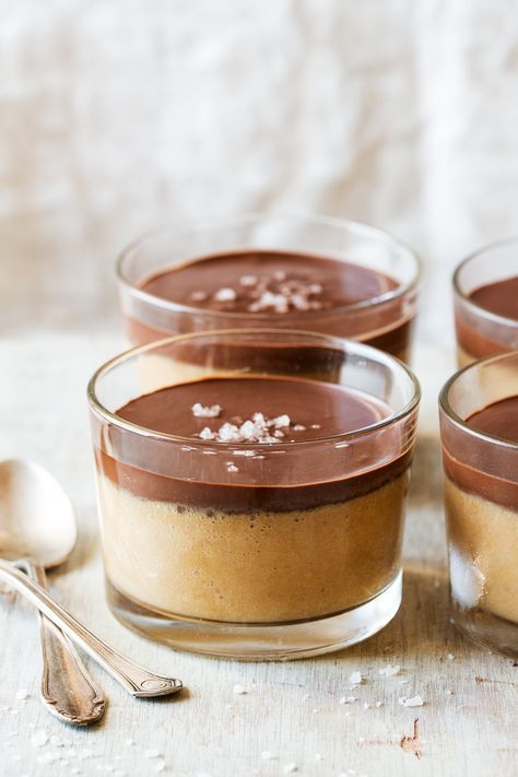 vegan and gluten-free peanut butter mousse with creamy chocolate ganache and features an airy texture