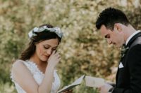 19 the emotional moment reading each other’s vows during the first look is a very romantic time