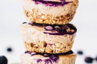 22 no bake mini blueberry cheesecakes with vanilla and cashews are a delicious and refershing treat
