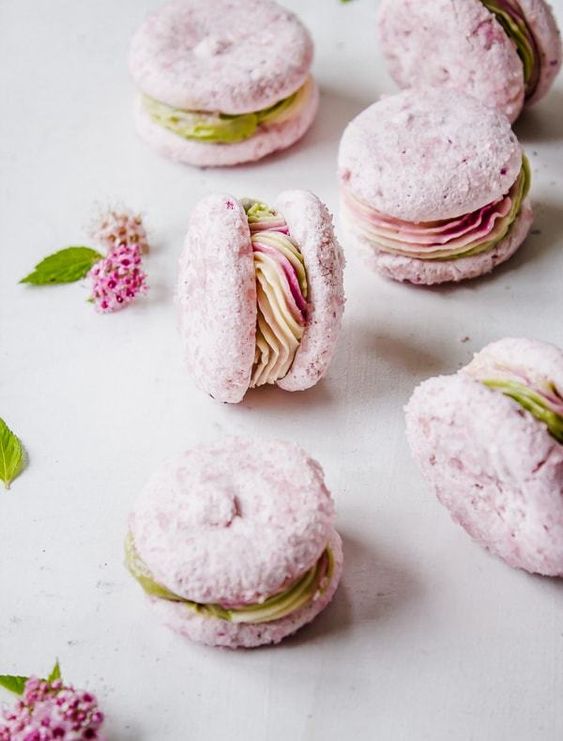 pretty pink gluten free vegan macarons with vegan buttercream frosting are a fantastic idea for a wedding