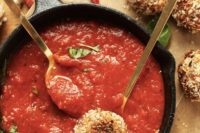 23 sundried tomato basil arancini is a delicious dish for your vegan wedding, even carnivore guests will love them