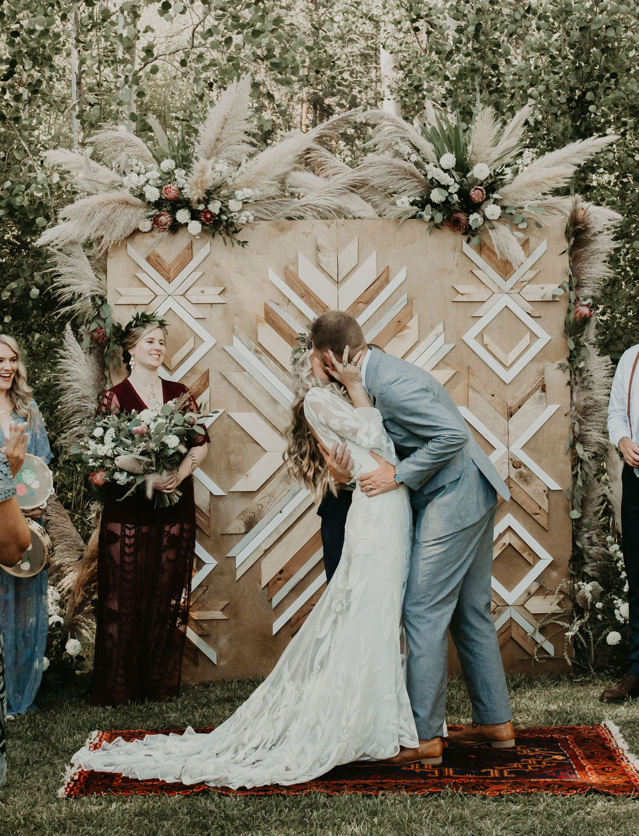 This couple went for a gorgeous boho Scandinavian wedding, which was a family affair