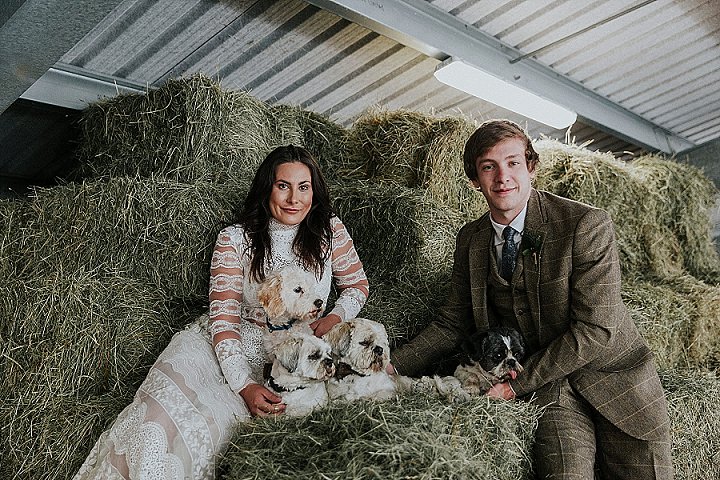 This couple went for a rustic wedding on the bride's parents' farm