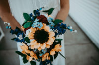 a nice wedding bouquet made of fabric flowers