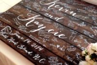 03 a reclaimed wooden sign with your names and lots of wishes from the guests to be used as an artwork