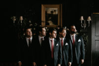 05 The groom and groomsmen were wearing black suits, burgundy ties and brown shoes