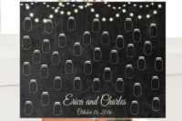 06 a chalkboard sign with drawn jars and lights is a cool idea and a fun artwork to use it after the wedding
