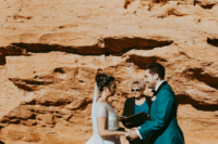 07 Red rocks became a perfect backdrop for the wedding ceremony