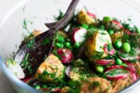 09 vegan spring potato salad with asparagus, peas, radish and a sharp mint and dill dressing