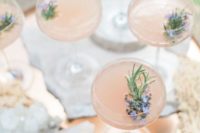 19 fresh lemonade with some edible flowers and herbs is sure to be a perfect sprign wedding signature drink