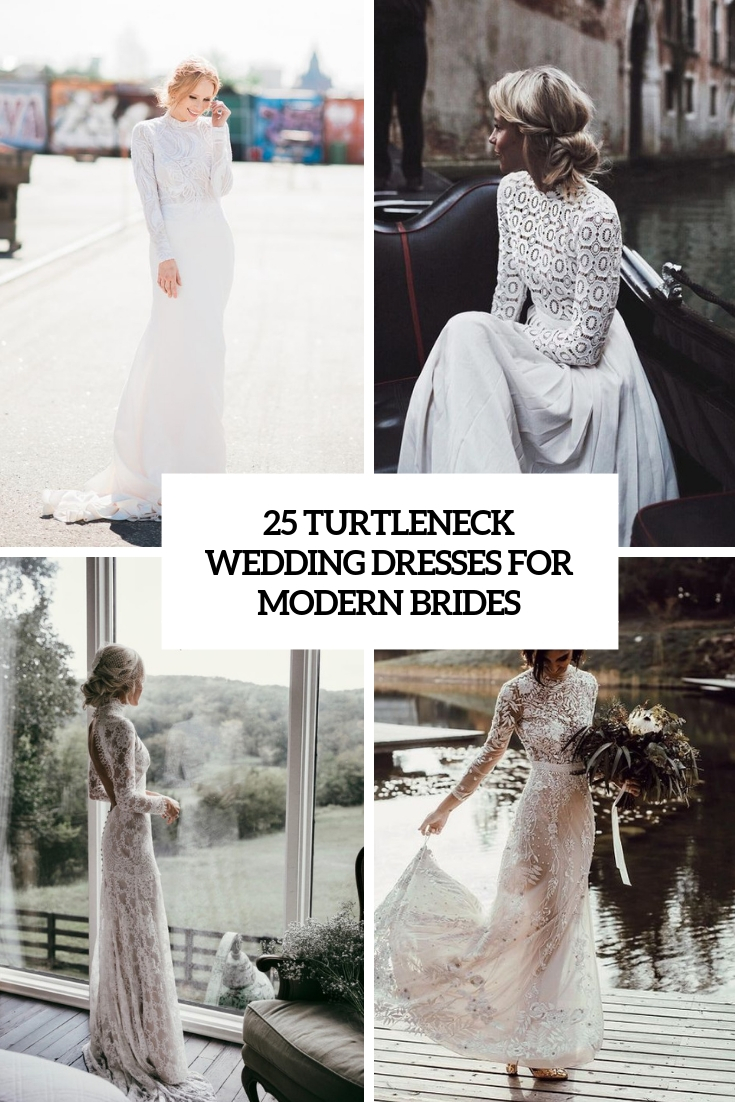 turtleneck wedding dresses for modern brides cover