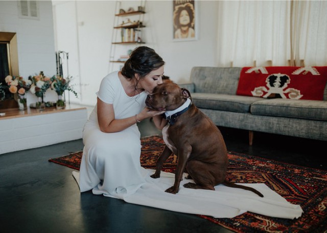 The couple's dog also took part in the wedding