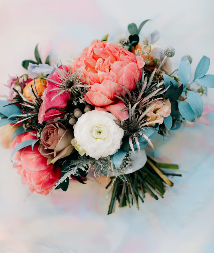 luxurious bright wedding bouquet