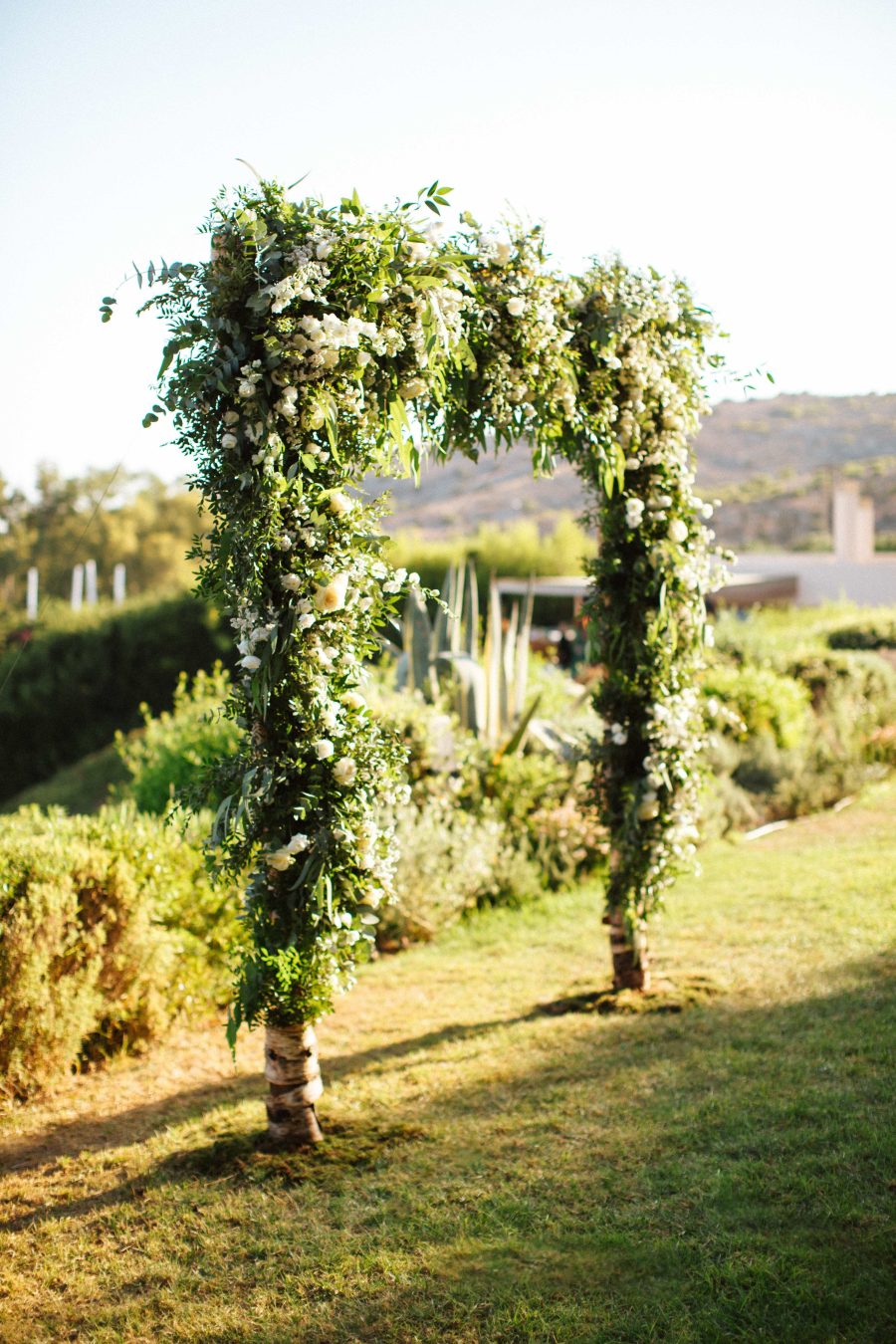 wedding arch made of branches